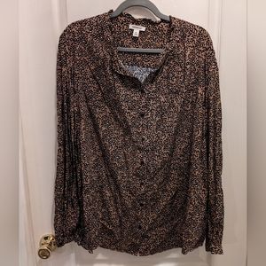 Goodthreads Leopard Print Blouse, Sz XXL